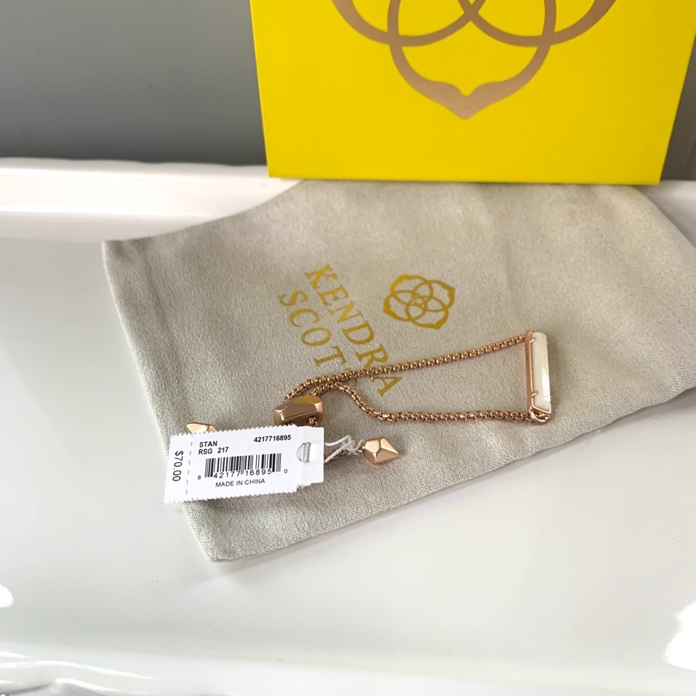 NWT Kendra Scott 14k rosegold mother prl bracelet - Picture 4 of 4